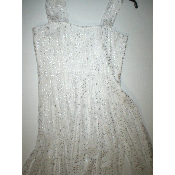New Womens 10 NWT Designer Dress DVF Diane Von Furstenberg Long White Silver Foi - Picture 5 of 12